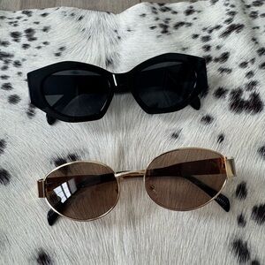 Chic Black and Gold Sunglasses Set